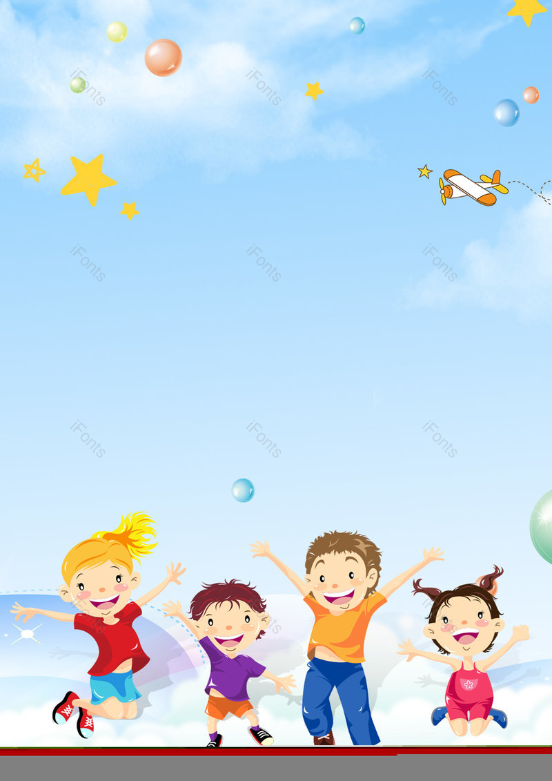 蓝天卡通六一欢乐儿童节海报背景,插画/手绘图,插画/手绘图库,插画/手绘图下载,插画/手绘